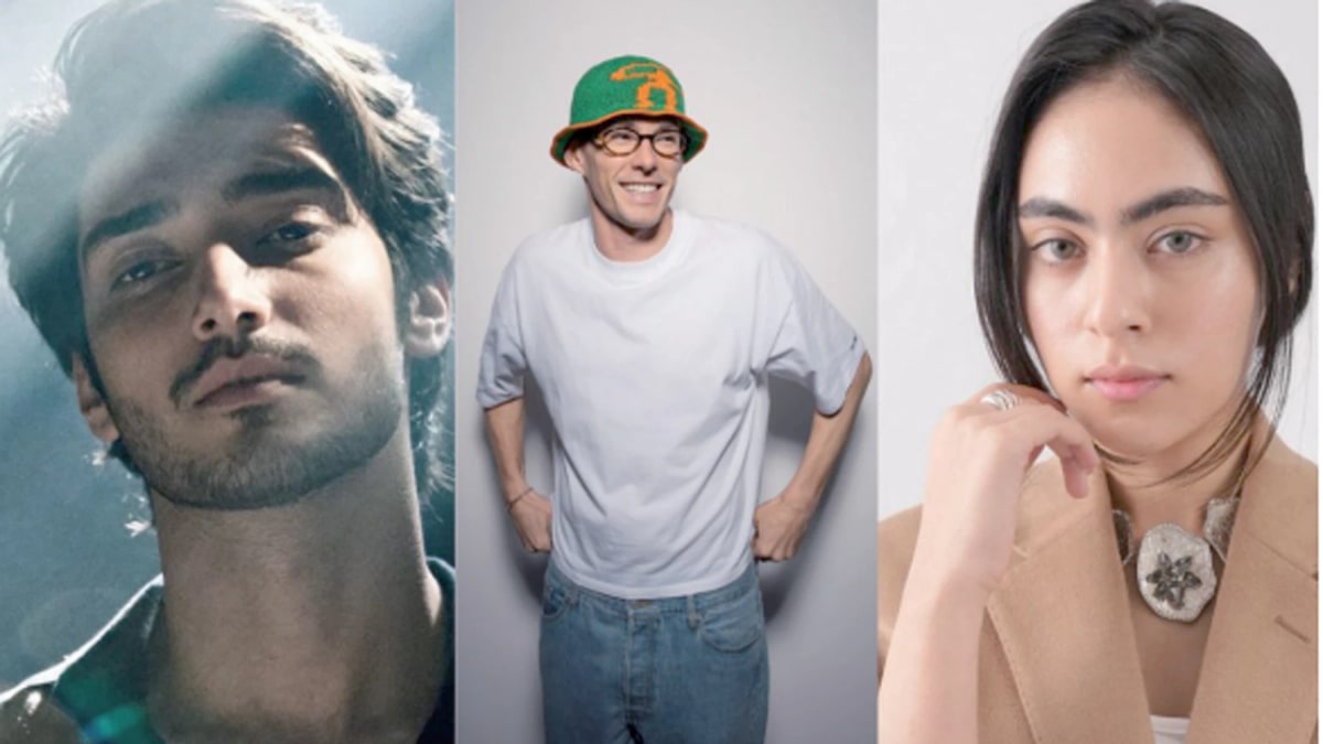 Portraits of Sheheryar Rehan, Lost Frequencies in a green bucket hat, and Zoha Waseem side by side