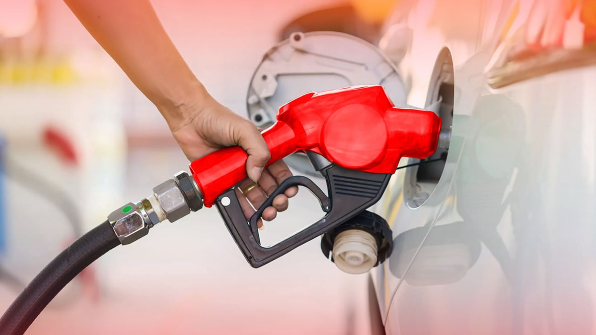 Fuel being pumped at a petrol station in Pakistan